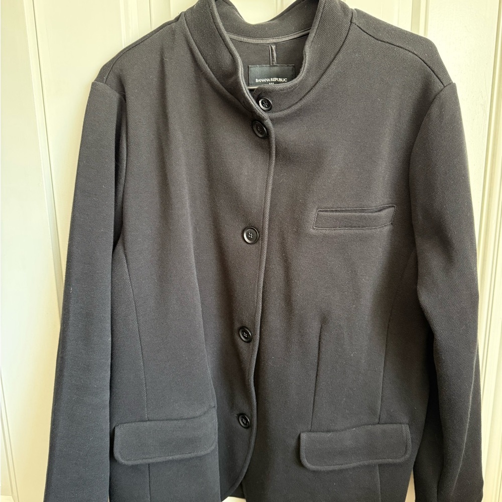 Banana Republic Black Stand-Collar Blazer
